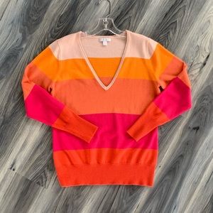 New York & Co V Neck Color Block Sweater